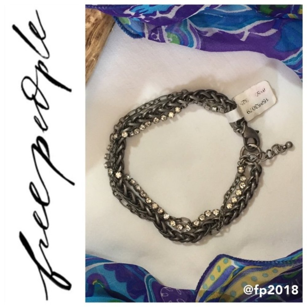 FREE PEOPLE Multi-Strand Rhinestone Bracelet - NWT